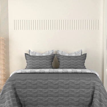 Everyday Ultrasonic Quilted Reversible Bedcover (Grey - Silver)