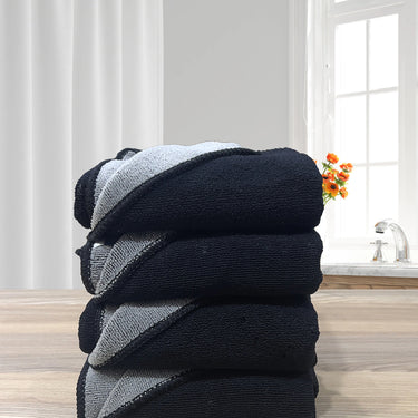 Euphoria 450GSM Reversible, Super Soft, Anti Microbial, Hand Towel (40cm x 60cm ), Black