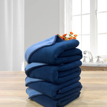 Euphoria 450GSM Reversible, Super Soft, Anti Microbial, Hand Towel (40cm x 60cm ), Navy Blue