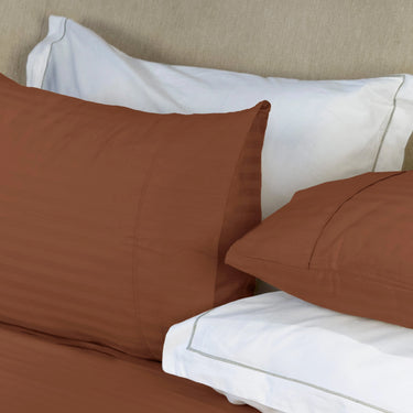 Simple Living - 210TC Satin Stripe Bedsheet Set(Brown)