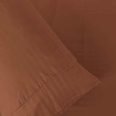 Simple Living - 210TC Satin Stripe Bedsheet Set(Brown)