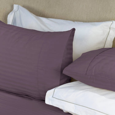 Simple Living - 210TC Satin Stripe Bedsheet Set(Plum)