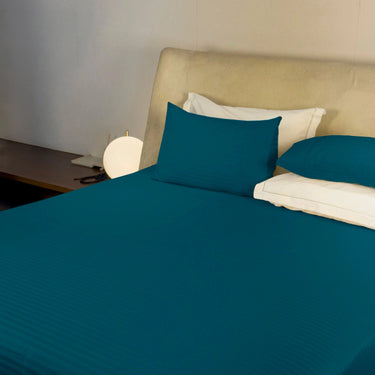 Simple Living - 210TC Satin Stripe Bedsheet Set(Teal)