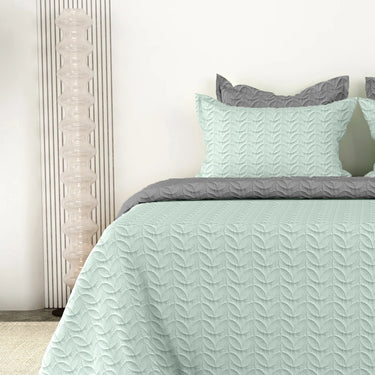 Everyday Ultrasonic Quilted Reversible Bedcover (Pistachio - Grey)