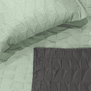 Everyday Ultrasonic Quilted Reversible Bedcover (Pistachio - Grey)