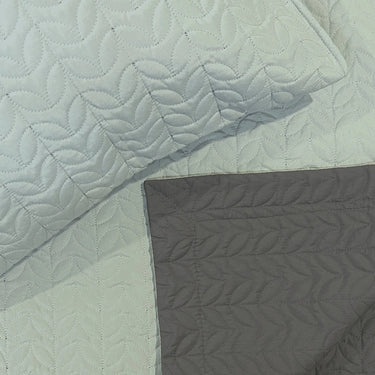 Everyday Ultrasonic Quilted Reversible Bedcover (Pistachio - Grey)