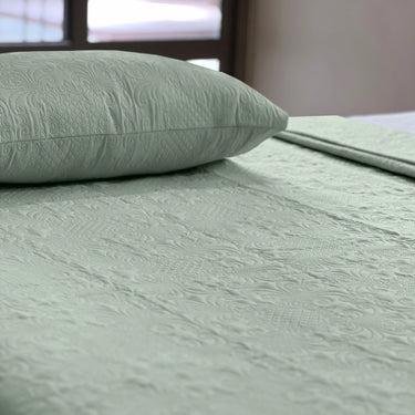 Sensation Ultrasonic Quilted  Bed Cover set (Sage Green)