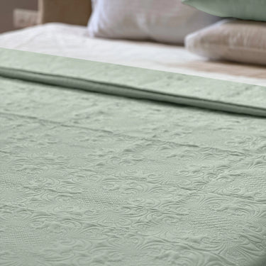 Sensation Quilted Bedcover cum AC comforter Set with 2 Pillow Covers.(Sage Green)