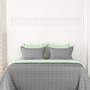 Everyday Ultrasonic Quilted Reversible Bedcover (Grey - Pistachio)