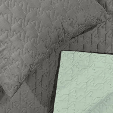 Aura Multi Needle Quilted, Reversible Bedcover (Grey & Pistachio)