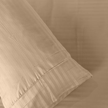 Simple Living - 210TC Satin Stripe Bedsheet Set(Biscuit)