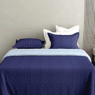 Aura Multi Needle Quilted, Reversible Bedcover (NavyBlue & SkyBlue)