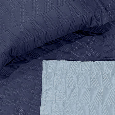 Everyday Ultrasonic Quilted Reversible Bedcover (Navy - Sky)