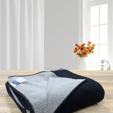 Euphoria 450GSM Reversible, Super Soft, Anti Microbial, Bath Towel (75cm x 150cm), Black