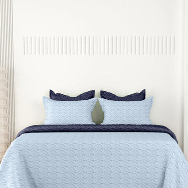 Everyday Ultrasonic Quilted Reversible Bedcover (Sky - Navy)