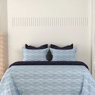 Everyday Ultrasonic Quilted Reversible Bedcover (Sky - Navy)