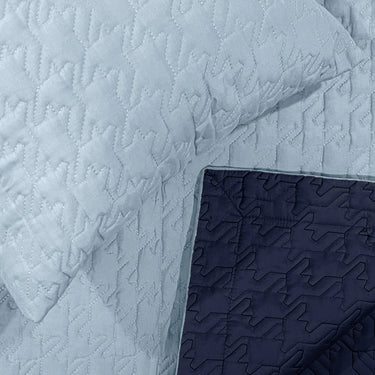 Aura Multi Needle Quilted, Reversible Bedcover (Sky Blue & Navy Blue)