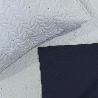 Rangriti - Multi-needle quilted, Reversible Bedcover (Sky Blue & Navy Blue)