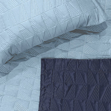 Everyday Ultrasonic Quilted Reversible Bedcover (Sky - Navy)