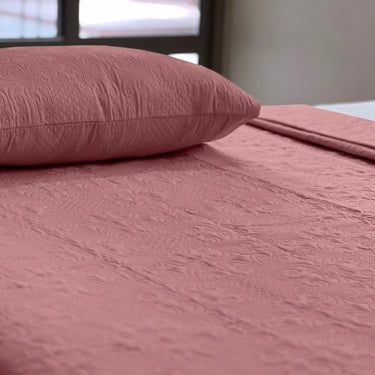 Sensation Ultrasonic Quilted  Bed Cover set (Terra Cotta)