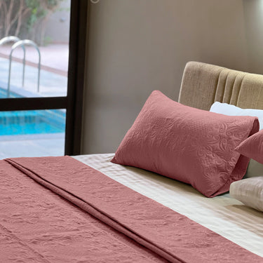 Sensation Ultrasonic Quilted  Bed Cover set (Terra Cotta)