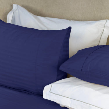 Simple Living - 210TC Satin Stripe Bedsheet Set(Blue)