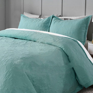 Sensation Ultrasonic Quilted  Bed Cover set (Aqua)