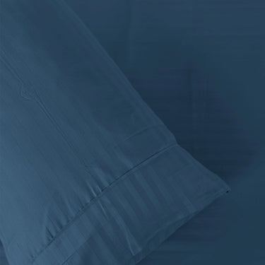 Simple Living - 210TC Satin Stripe Bedsheet Set(Arabian Sea)