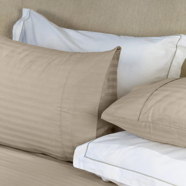 Simple Living - 210TC Satin Stripe Bedsheet Set(Beige)