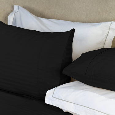 Simple Living - 210TC Satin Stripe Bedsheet Set(Black)