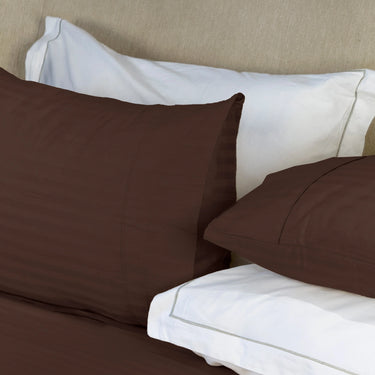 Simple Living - 210TC Satin Stripe Bedsheet Set(Coffee)