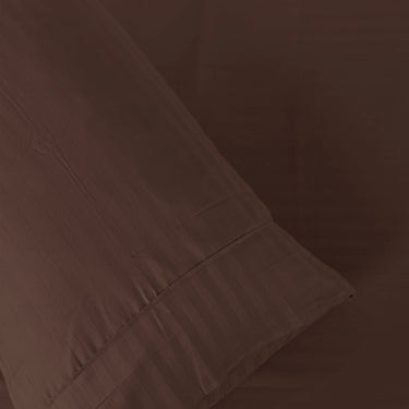 Simple Living - 210TC Satin Stripe Bedsheet Set(Coffee)