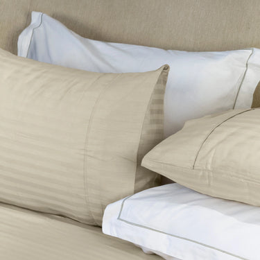 Simple Living - 210TC Satin Stripe Bedsheet Set(Cream)