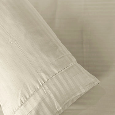 Simple Living - 210TC Satin Stripe Bedsheet Set(Cream)