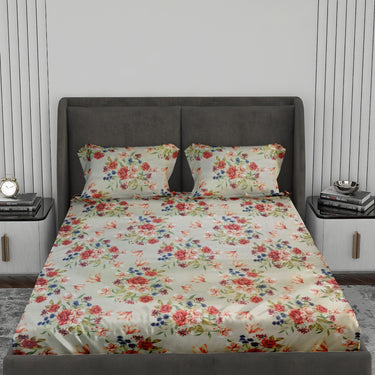 Crystal - 140GSM Glance Cotton Double Bed BedSheet