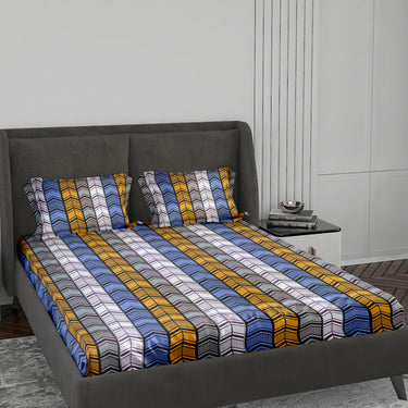 Crystal - 140GSM Glance Cotton Double Bed BedSheet