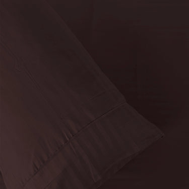 Simple Living - 210TC Satin Stripe Bedsheet Set(Dark Chocolate)