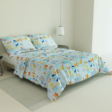 Kids Mania - 140GSM Cartoon Printed Bedsheet Set