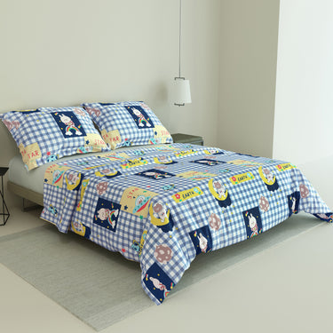 Kids Mania - 140GSM Cartoon Printed Bedsheet Set