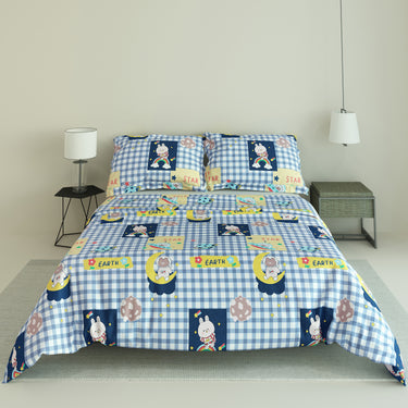 Kids Mania - 140GSM Cartoon Printed Bedsheet Set