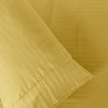 Simple Living - 210TC Satin Stripe Bedsheet Set(Lemon Yellow)