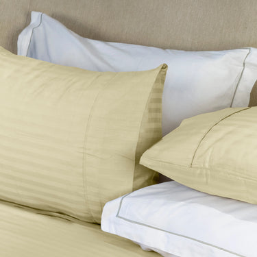 Simple Living - 210TC Satin Stripe Bedsheet Set(Lemon Light)