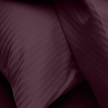 Simple Living - 210TC Satin Stripe Bedsheet Set(Maroon)