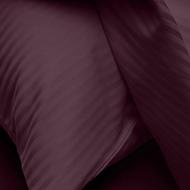 Simple Living - 210TC Satin Stripe Bedsheet Set(Maroon)