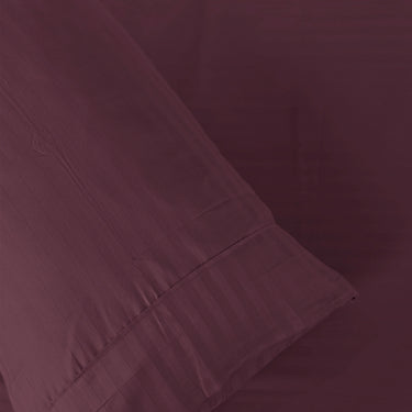 Simple Living - 210TC Satin Stripe Bedsheet Set(Maroon)