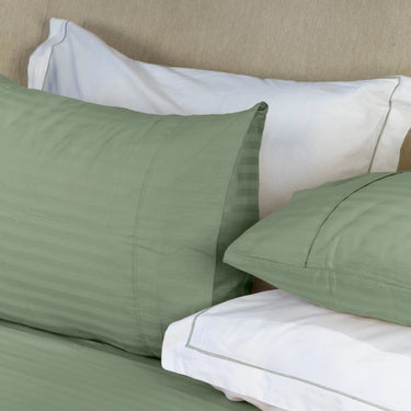 Simple Living - 210TC Satin Stripe Bedsheet Set(Midnight Green)