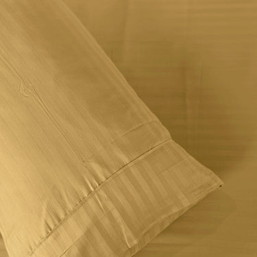 Simple Living - 210TC Satin Stripe Bedsheet Set(Mustard)