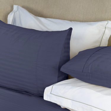 Simple Living - 210TC Satin Stripe Bedsheet Set(Nova Blue)