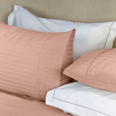 Simple Living - 210TC Satin Stripe Bedsheet Set(Peach)