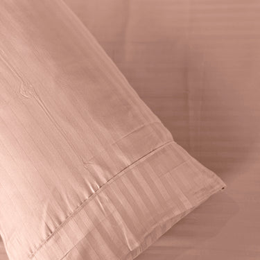 Simple Living - 210TC Satin Stripe Bedsheet Set(Peach)